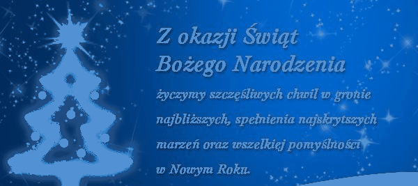 Biała choinka z życzeniami z okazji świąt Bożego Narodzenia
